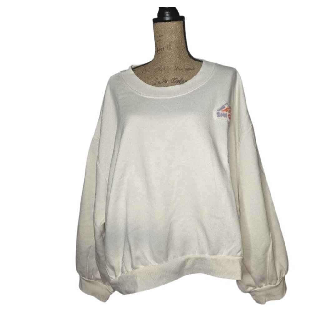 NWT All in Motion Women's plus Ivory Core Fleece Crew Cropped Sweatshirt Size 4x - Picture 2 of 11